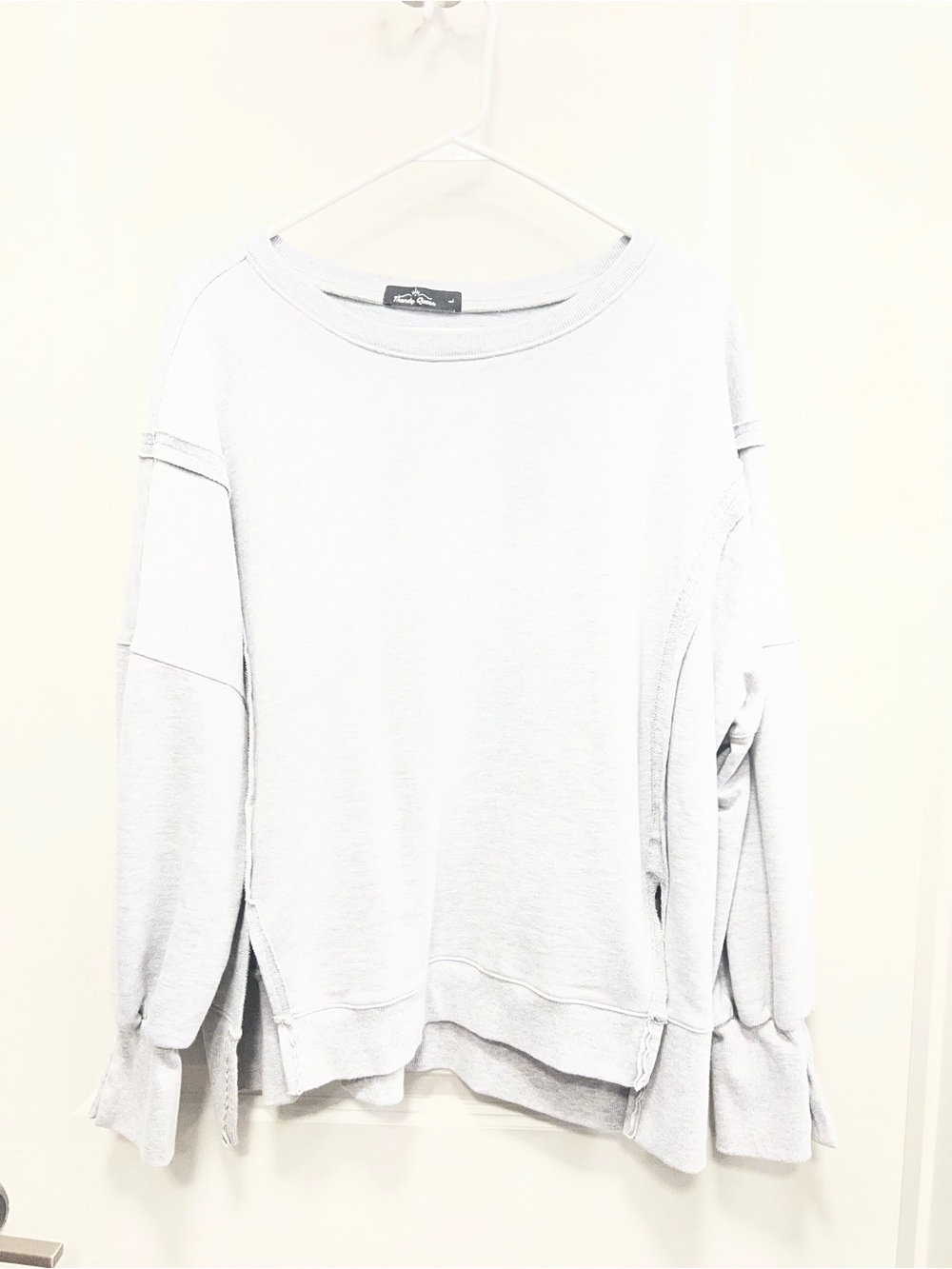 Light Gray Women’s Pullover Sweatshirt - Comfortable Casual Top Large